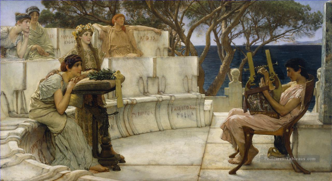 Sappho et Alcaeus romantique Sir Lawrence Alma Tadema Peintures à l'huile